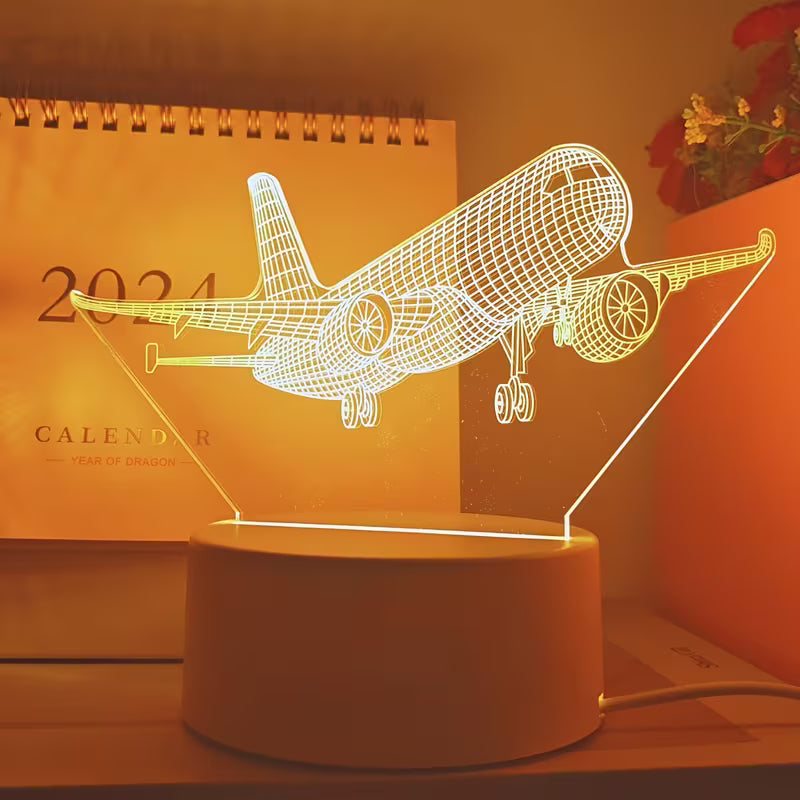 1pc 3D Creative Flying Airplane Night Light